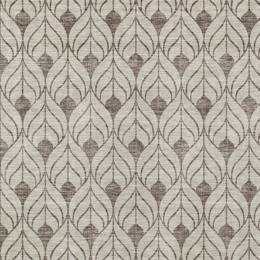 Brown And Beige Geometric Washable Indoor Outdoor Area Rug Photo 5