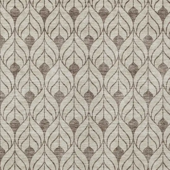 Brown And Beige Geometric Washable Indoor Outdoor Area Rug Photo 5