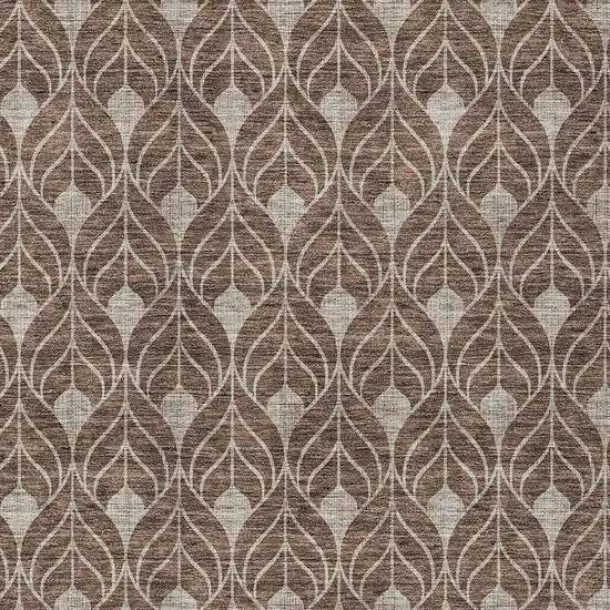 Brown And Beige Geometric Washable Indoor Outdoor Area Rug Photo 5