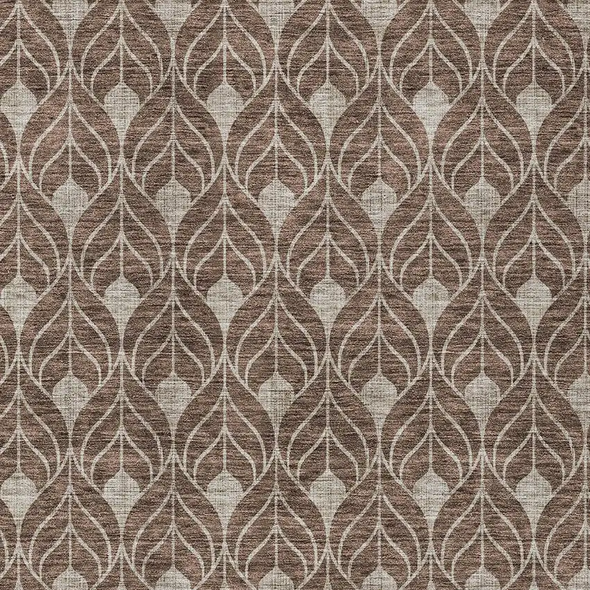 Brown And Beige Geometric Washable Indoor Outdoor Area Rug Photo 5