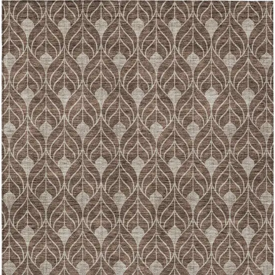 Brown And Beige Geometric Washable Indoor Outdoor Area Rug Photo 6
