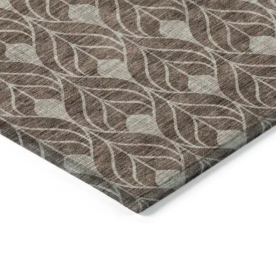 Brown And Beige Geometric Washable Indoor Outdoor Area Rug Photo 4