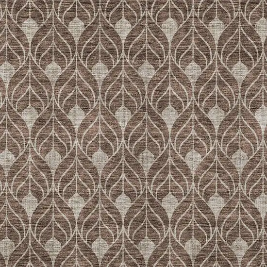 Brown And Beige Geometric Washable Indoor Outdoor Area Rug Photo 5