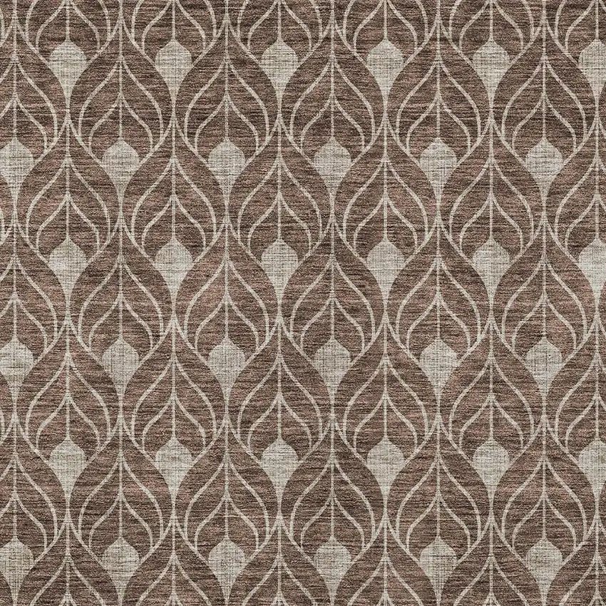 Brown And Beige Geometric Washable Indoor Outdoor Area Rug Photo 5