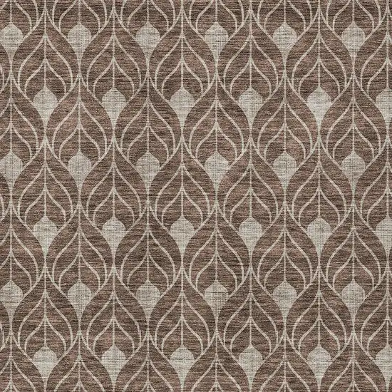 Brown And Beige Geometric Washable Indoor Outdoor Area Rug Photo 5