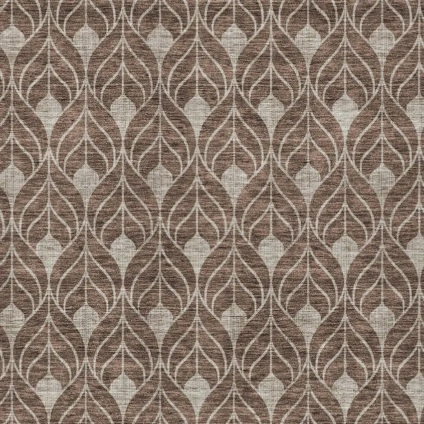 Brown And Beige Geometric Washable Indoor Outdoor Area Rug Photo 5