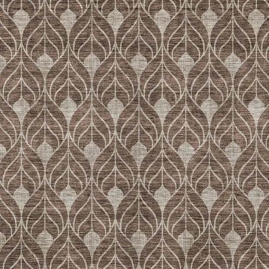 Brown And Beige Geometric Washable Indoor Outdoor Area Rug Photo 5