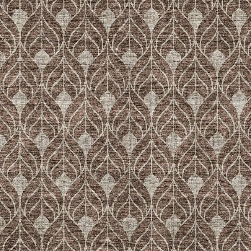 Brown And Beige Geometric Washable Indoor Outdoor Area Rug Photo 5