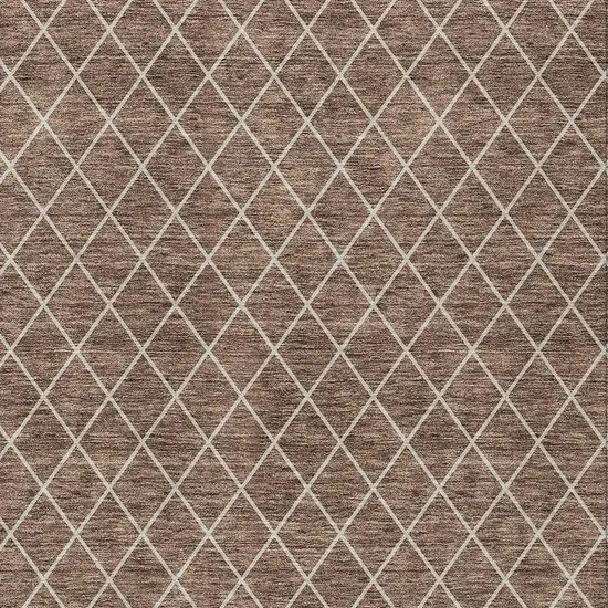 Brown And Beige Geometric Washable Indoor Outdoor Area Rug Photo 6