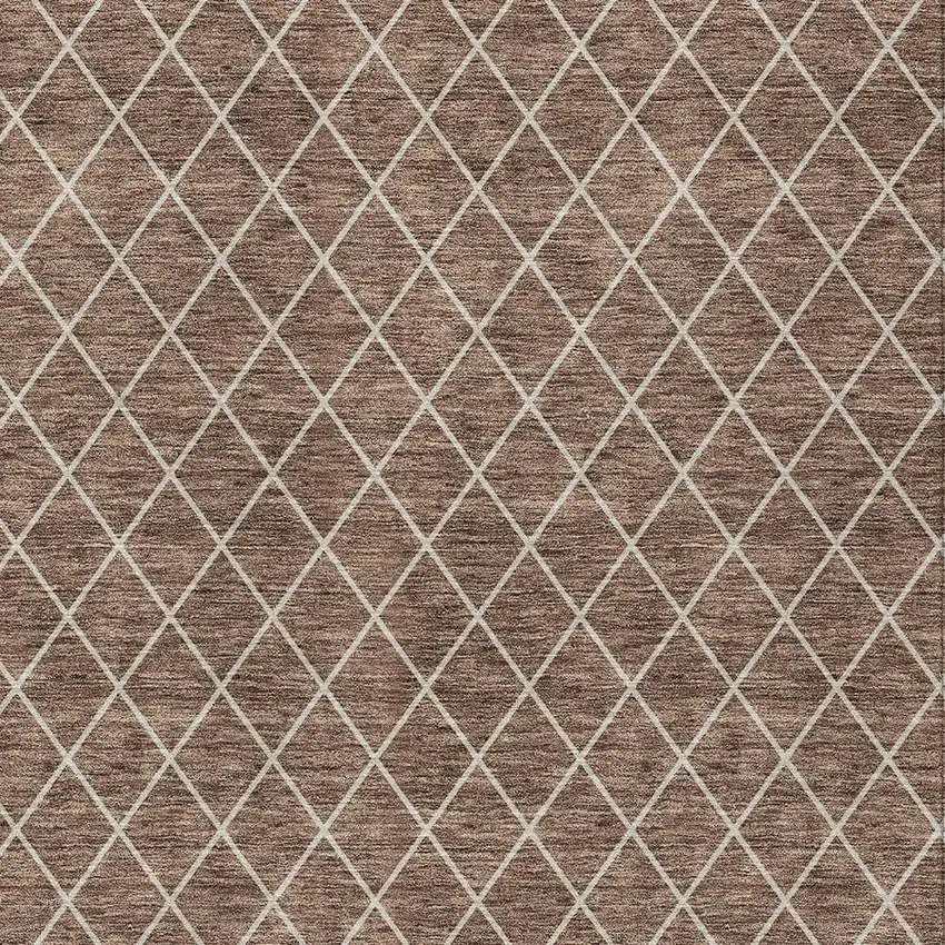 Brown And Beige Geometric Washable Indoor Outdoor Area Rug Photo 6