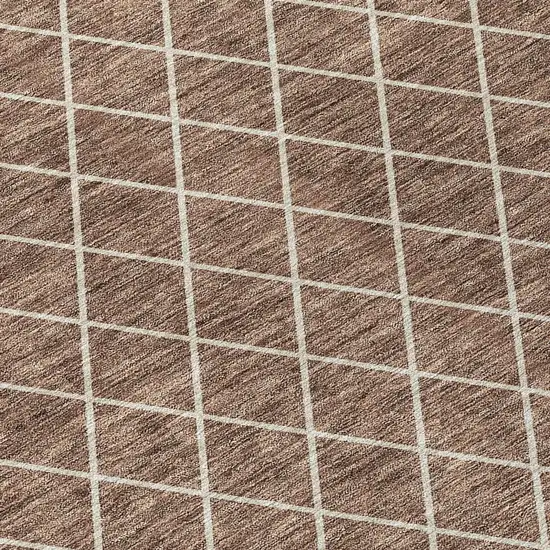 Brown And Beige Geometric Washable Indoor Outdoor Area Rug Photo 5