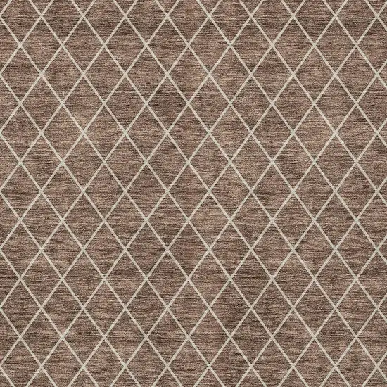 Brown And Beige Geometric Washable Indoor Outdoor Area Rug Photo 6