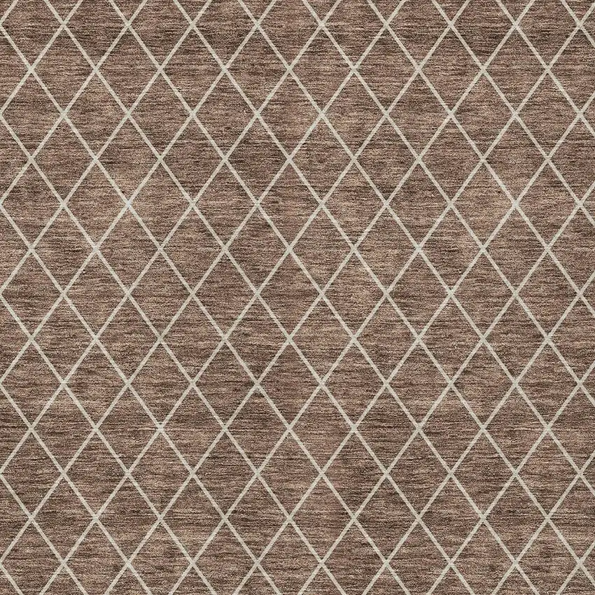 Brown And Beige Geometric Washable Indoor Outdoor Area Rug Photo 6
