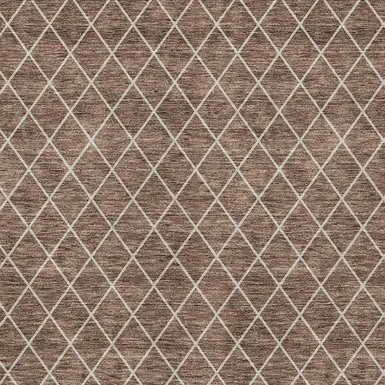 Brown And Beige Geometric Washable Indoor Outdoor Area Rug Photo 6