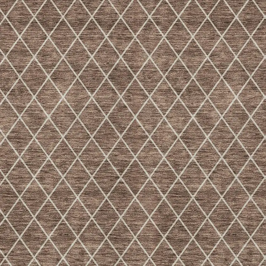 Brown And Beige Geometric Washable Indoor Outdoor Area Rug Photo 6