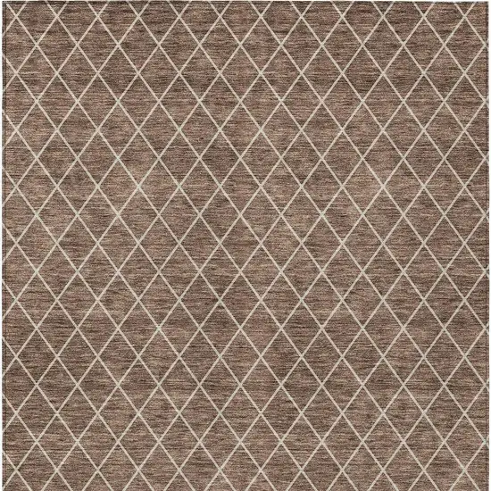 Brown And Beige Geometric Washable Indoor Outdoor Area Rug Photo 7
