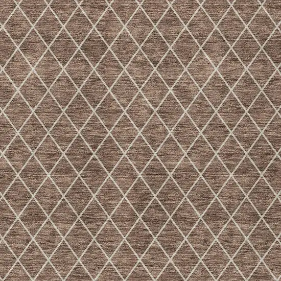 Brown And Beige Geometric Washable Indoor Outdoor Area Rug Photo 6
