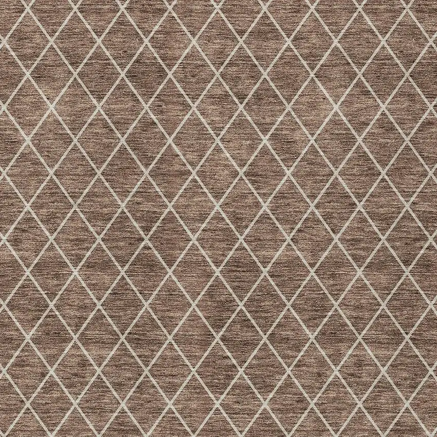 Brown And Beige Geometric Washable Indoor Outdoor Area Rug Photo 6