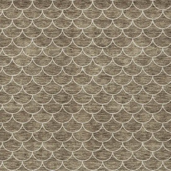 Brown And Beige Geometric Washable Indoor Outdoor Area Rug Photo 6