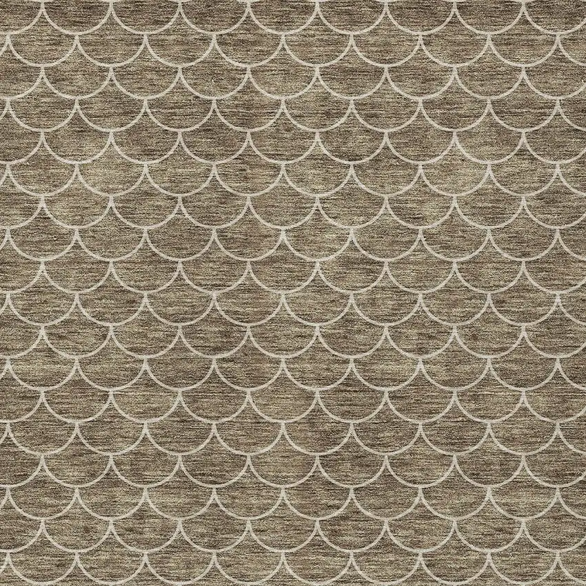 Brown And Beige Geometric Washable Indoor Outdoor Area Rug Photo 6