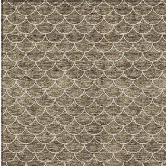 Brown And Beige Geometric Washable Indoor Outdoor Area Rug Photo 6