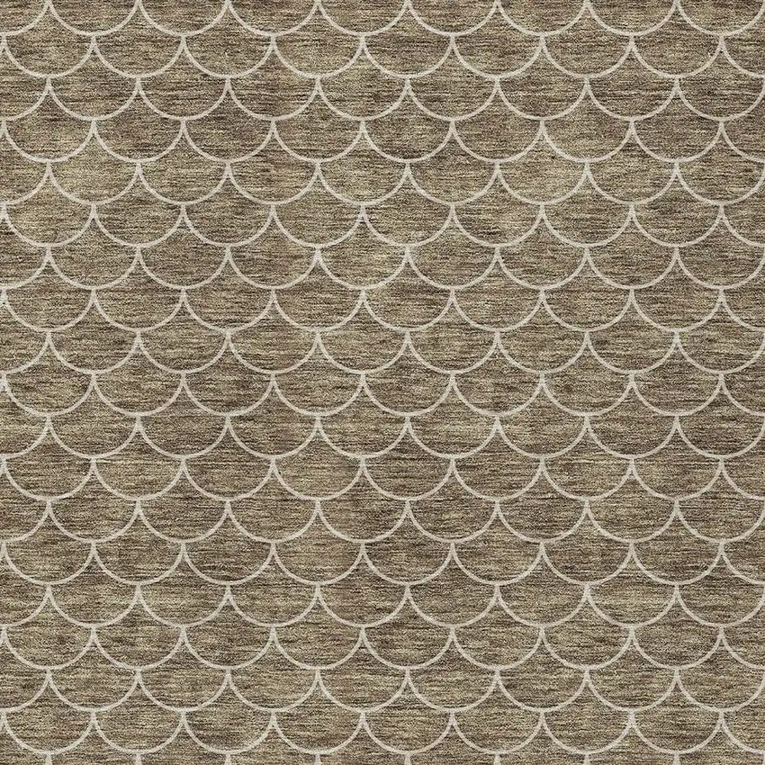 Brown And Beige Geometric Washable Indoor Outdoor Area Rug Photo 7