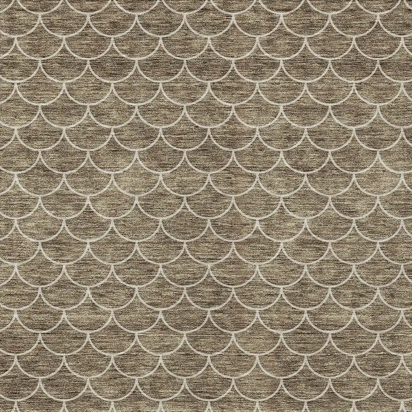 Brown And Beige Geometric Washable Indoor Outdoor Area Rug Photo 6