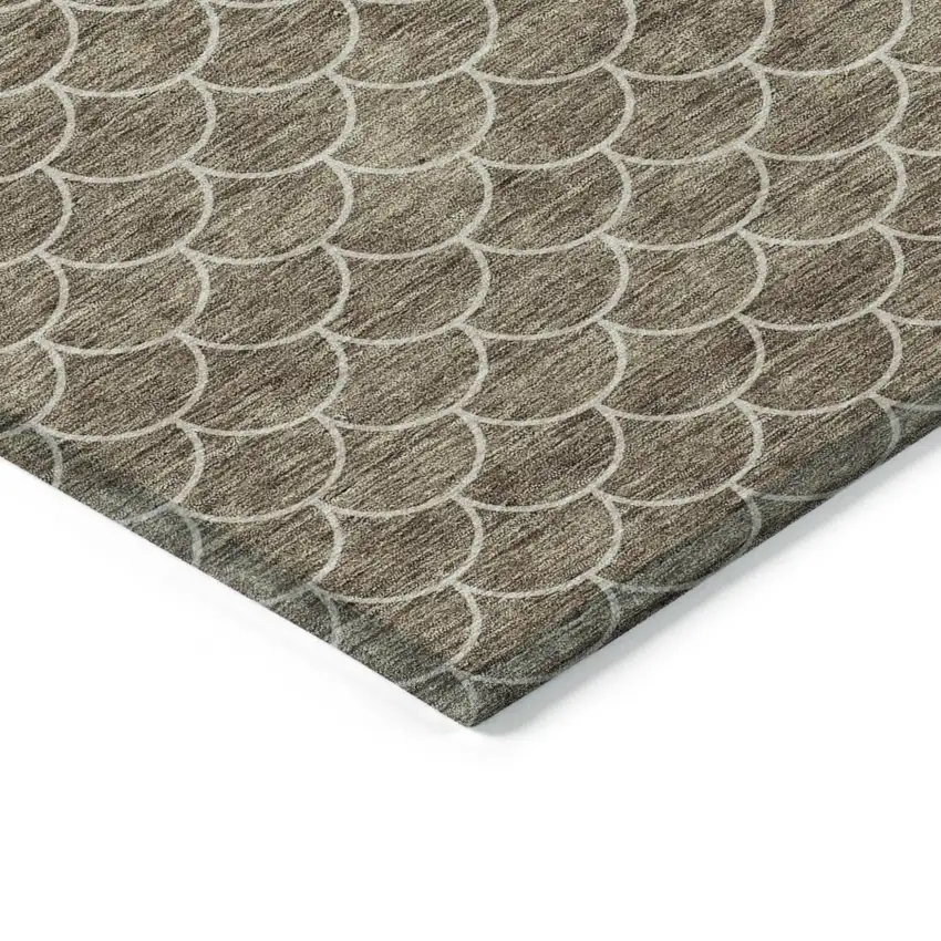Brown And Beige Geometric Washable Indoor Outdoor Area Rug Photo 4