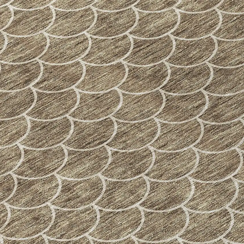 Brown And Beige Geometric Washable Indoor Outdoor Area Rug Photo 5