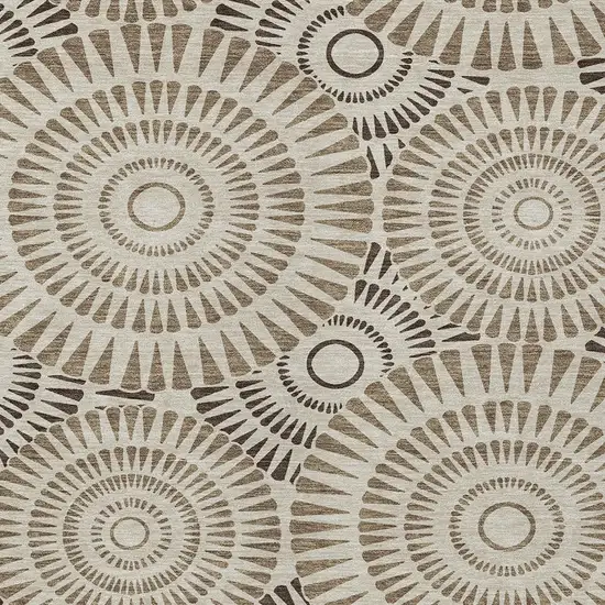 Brown And Beige Geometric Washable Indoor Outdoor Area Rug Photo 7