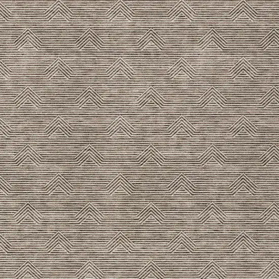 Brown And Beige Geometric Washable Indoor Outdoor Area Rug Photo 6