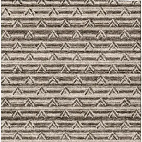 Brown And Beige Geometric Washable Indoor Outdoor Area Rug Photo 7