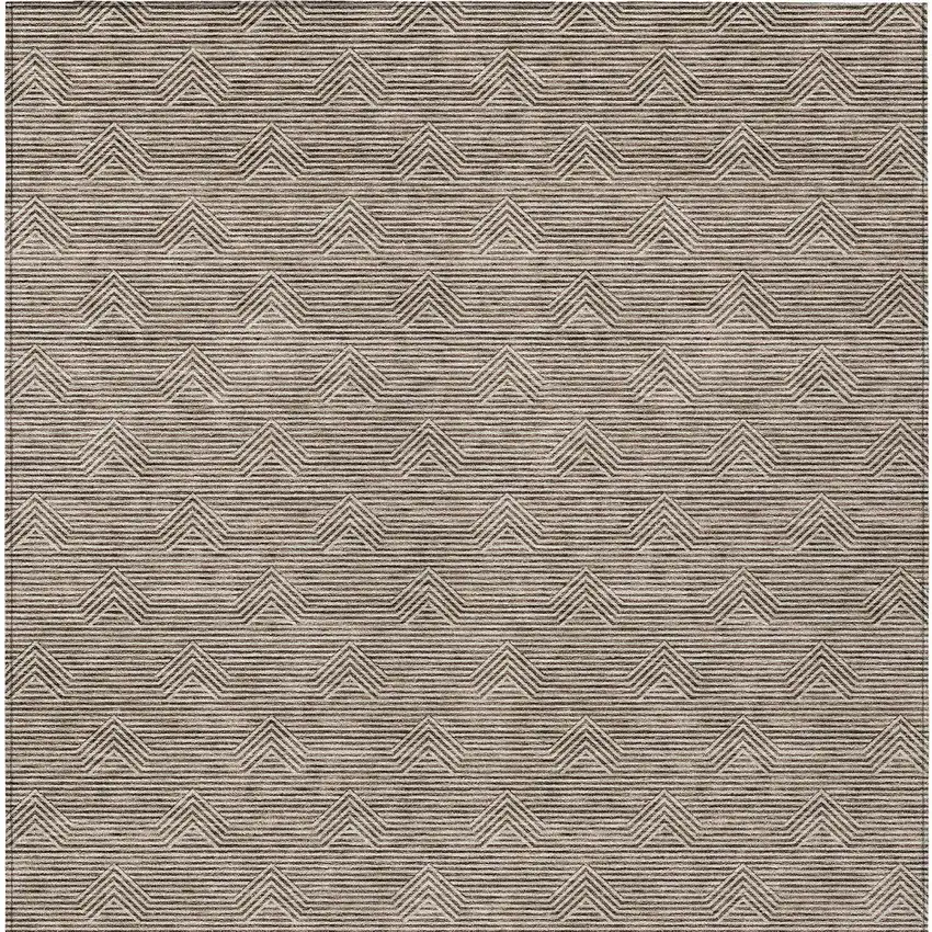 Brown And Beige Geometric Washable Indoor Outdoor Area Rug Photo 7