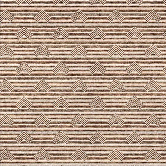 Brown And Beige Geometric Washable Indoor Outdoor Area Rug Photo 7