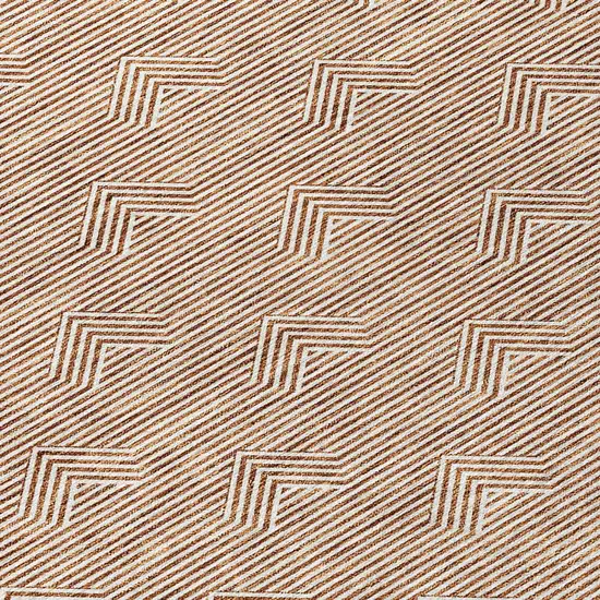 Brown And Beige Geometric Washable Indoor Outdoor Area Rug Photo 6