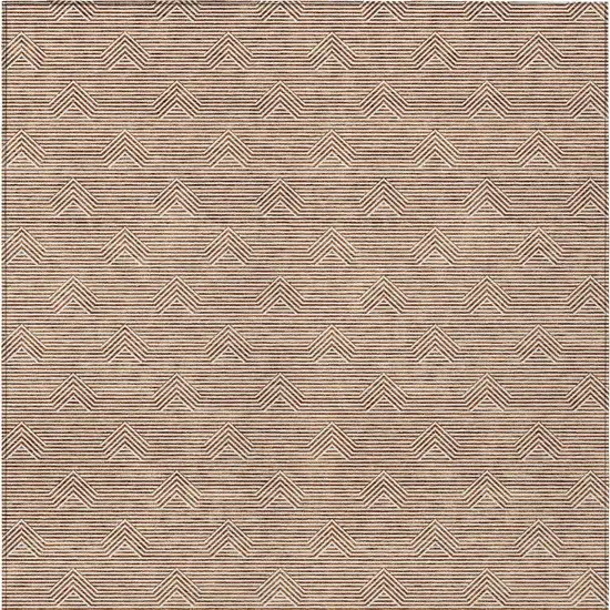 Brown And Beige Geometric Washable Indoor Outdoor Area Rug Photo 7