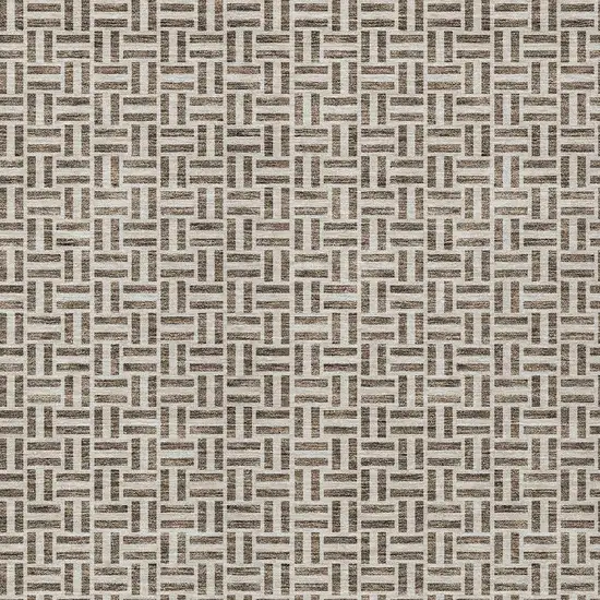 Brown And Beige Geometric Washable Indoor Outdoor Area Rug Photo 7