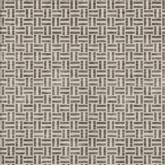 Brown And Beige Geometric Washable Indoor Outdoor Area Rug Photo 7