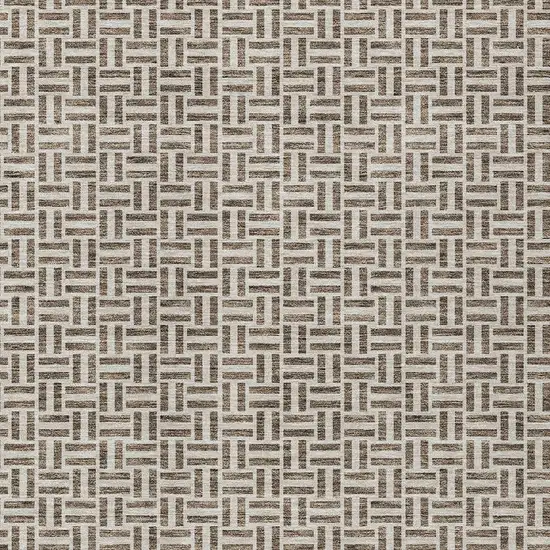 Brown And Beige Geometric Washable Indoor Outdoor Area Rug Photo 7