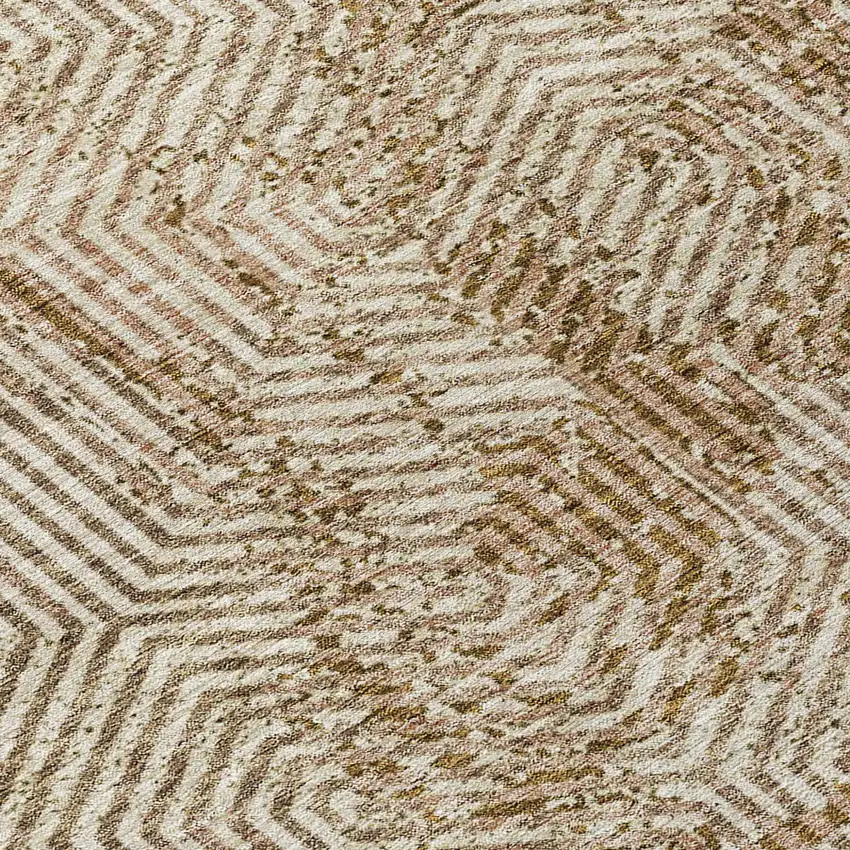 Brown And Beige Geometric Washable Indoor Outdoor Area Rug Photo 6