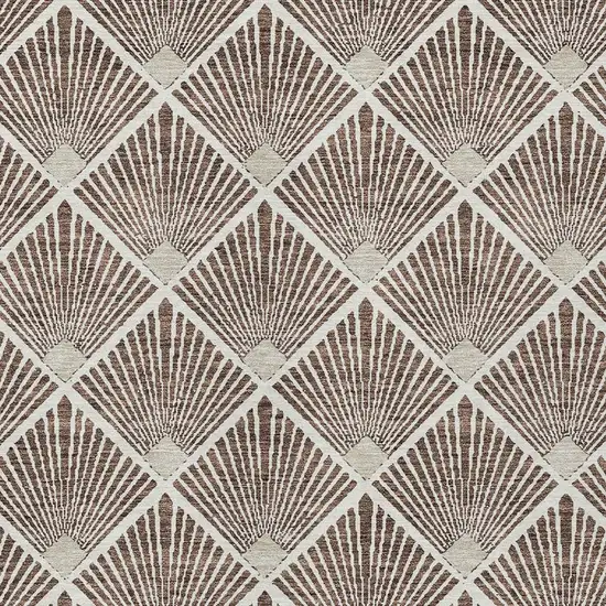 Brown And Beige Geometric Washable Indoor Outdoor Area Rug Photo 6