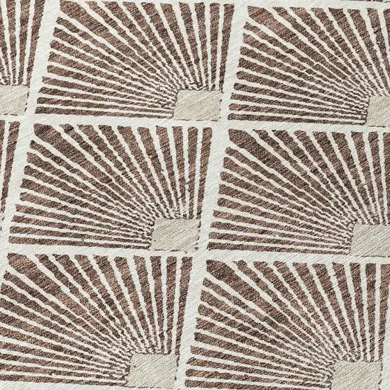 Brown And Beige Geometric Washable Indoor Outdoor Area Rug Photo 6
