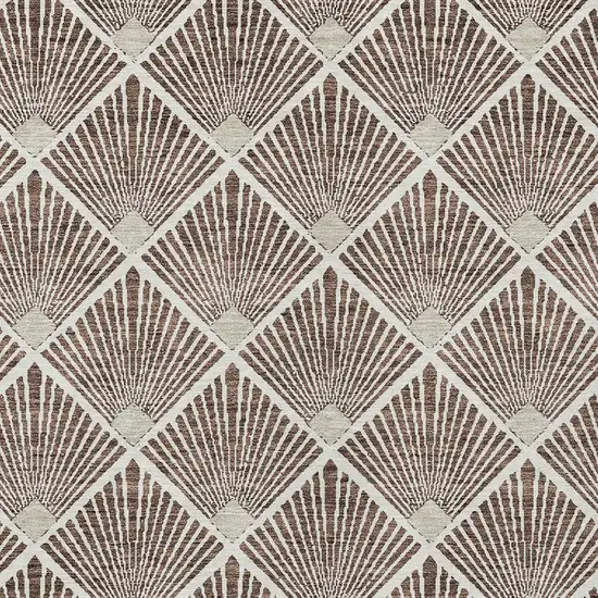 Brown And Beige Geometric Washable Indoor Outdoor Area Rug Photo 6