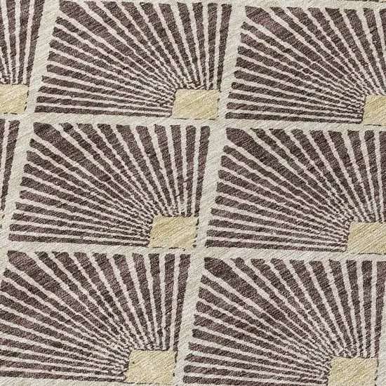 Brown And Beige Geometric Washable Indoor Outdoor Area Rug Photo 6