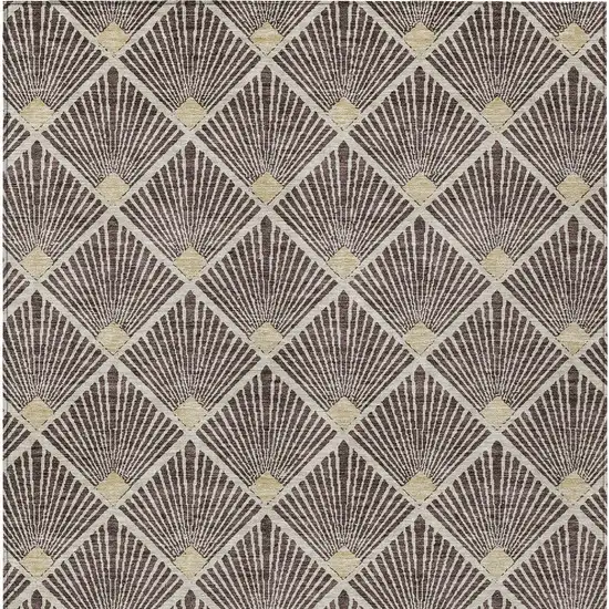 Brown And Beige Geometric Washable Indoor Outdoor Area Rug Photo 7