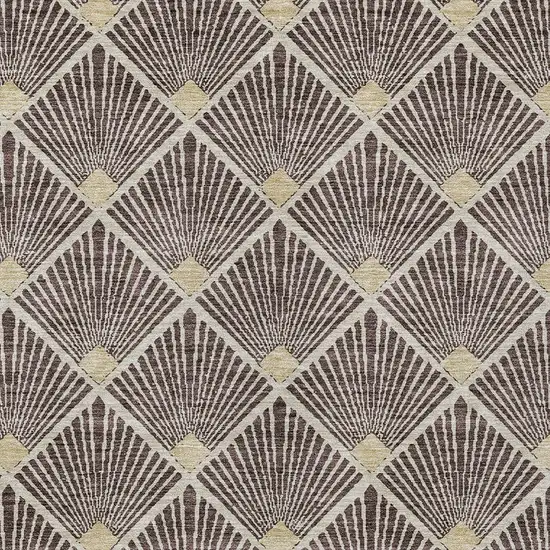Brown And Beige Geometric Washable Indoor Outdoor Area Rug Photo 6
