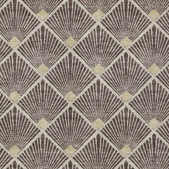 Brown And Beige Geometric Washable Indoor Outdoor Area Rug Photo 6