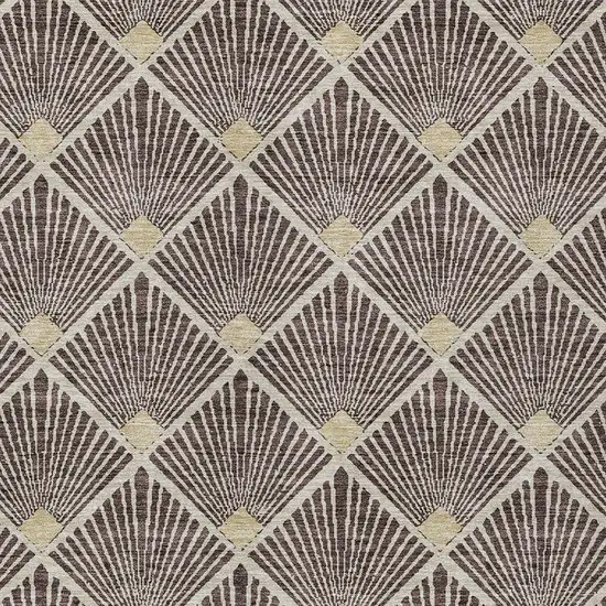 Brown And Beige Geometric Washable Indoor Outdoor Area Rug Photo 6