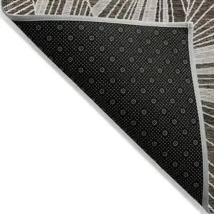 Photo of Brown And Beige Geometric Washable Indoor Outdoor Area Rug