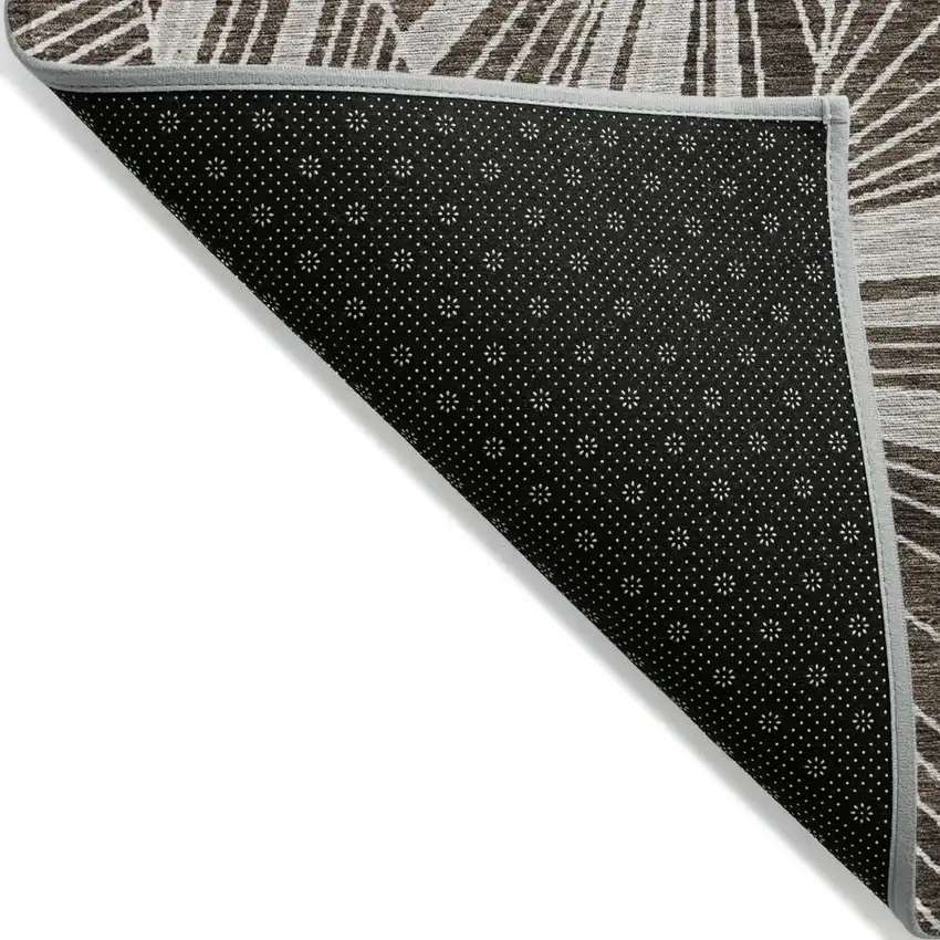 Brown And Beige Geometric Washable Indoor Outdoor Area Rug Photo 4